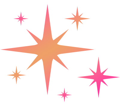 A group of stylized stars in various shades of pink and orange.
